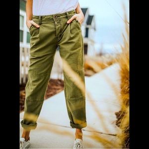 Free People Utility Boyfriend Pant in Moss 26